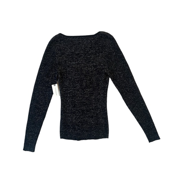 Anthropologie Sweetheart Sweater Top Black & Gold SMALL NWT  Goth Dark Academia - Picture 9 of 16